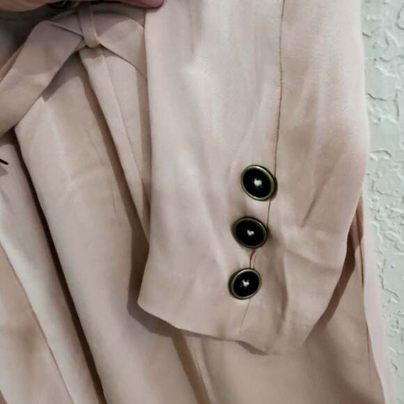 Free People Jumpsuit Womens Sz 8 Mystic Tan Pink Satin Silky Glam Festival Party - Picture 9 of 12